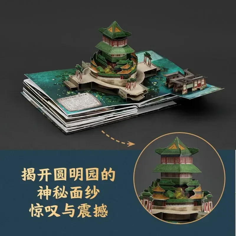 Open The Old Summer Palace + Handwritten Notes Moon Palace Panoramic Pop-up Book for Children 3d Pop-up Book