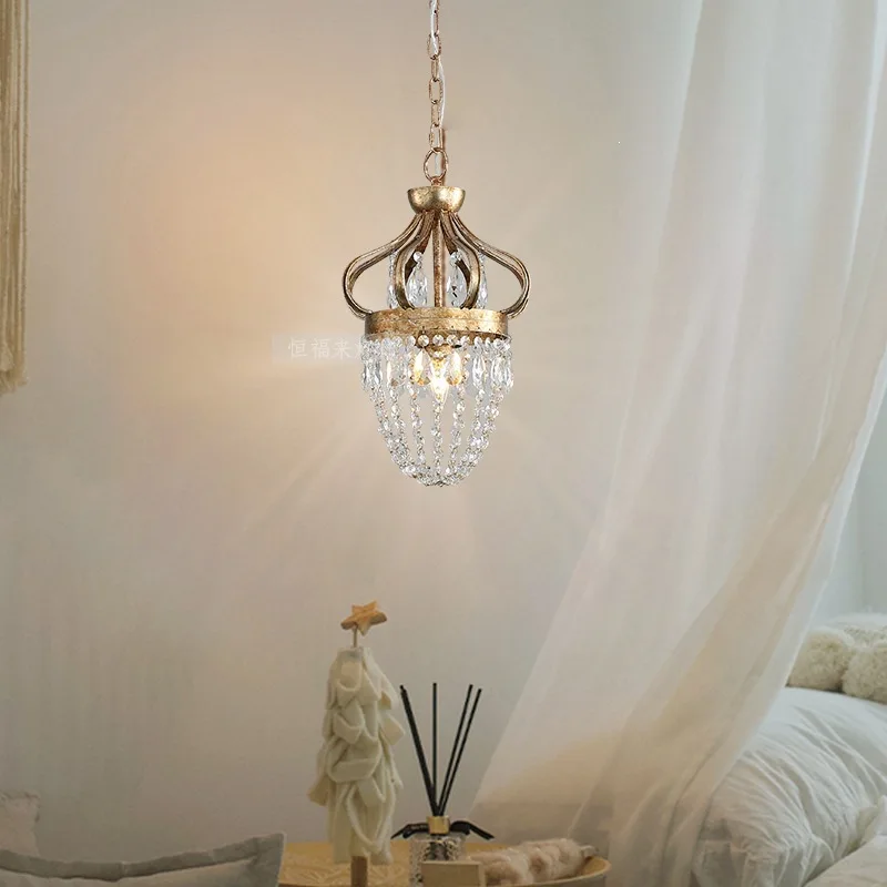 Creative French Crown Crystal Pendant Lights Restaurant Hotel Commercial Lighting Kitchen Island Dining Room Home Hanging Lamps