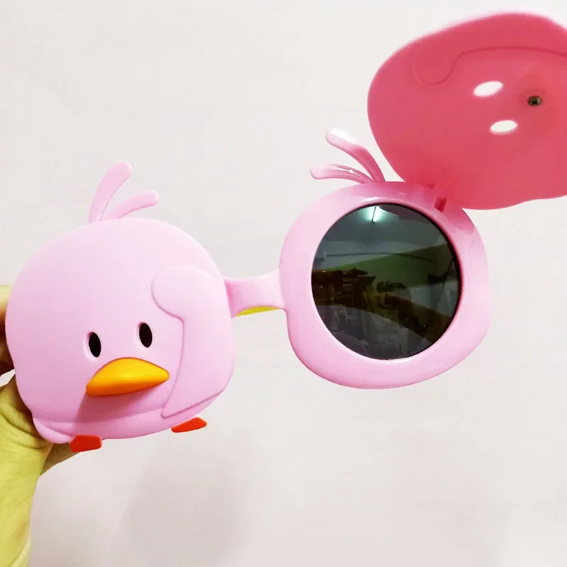 2022 Girls Sunglasses Kid Sun Glasses Children Glasses Polarized Lenses Boys Silicone UV400 Child Mirror Baby Duck Eyewear