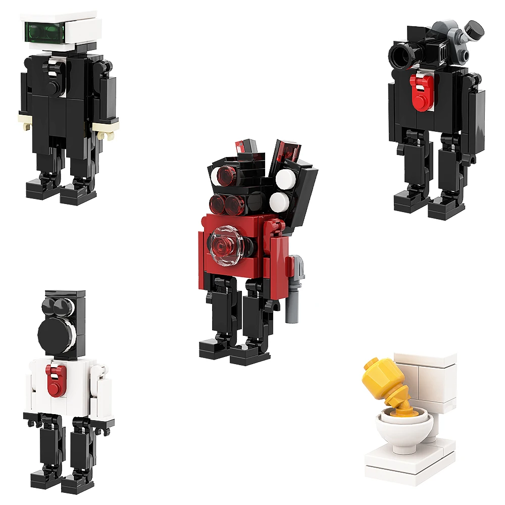 Gobricks Moc Skibidi Toilet Man VS Camera Man Building Blocks Sets of TV Model DIY Toys for Child Adult Gift Toy