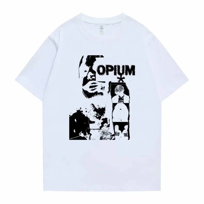 Rapper CartiOpium Graphic T-shirt Ken Carson Homixide Gang Destroy Lonely Print Male Hip Hop Oversized Tshirt manga