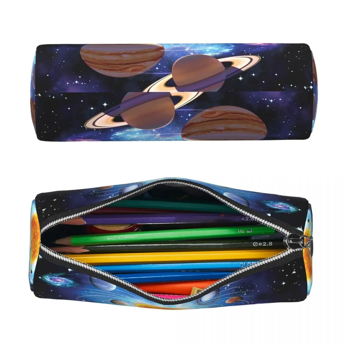 Solar System Space Planets Universe Pencil Case for Studen School Cylinder Pen Box Pencil Bag Pen Holder