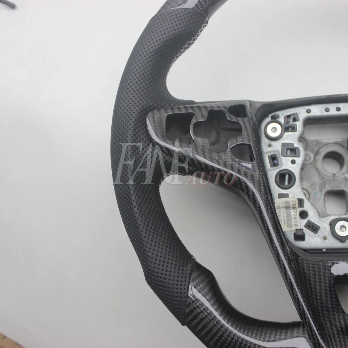 Custom Replacement D Shape for Buick Regal 2015-2017 Real Carbon Fiber Steering Wheel with Leather