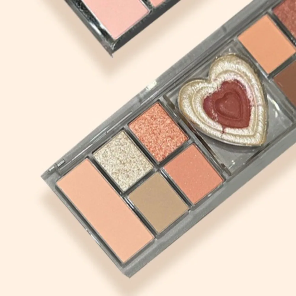 Love Heart 12 colori palette di ombretti strumento per il trucco glitter fard fard evidenziare tavolozza perlescente bellezza cosmetici tavolozza
