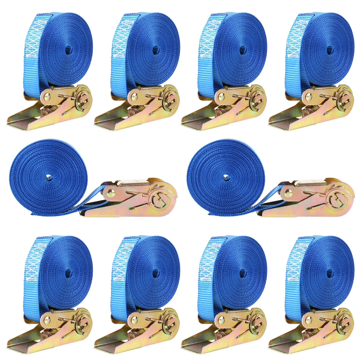 10 x spanbanden harde spanbanden ratel spanband uit één stuk 6 m x 25 mm
