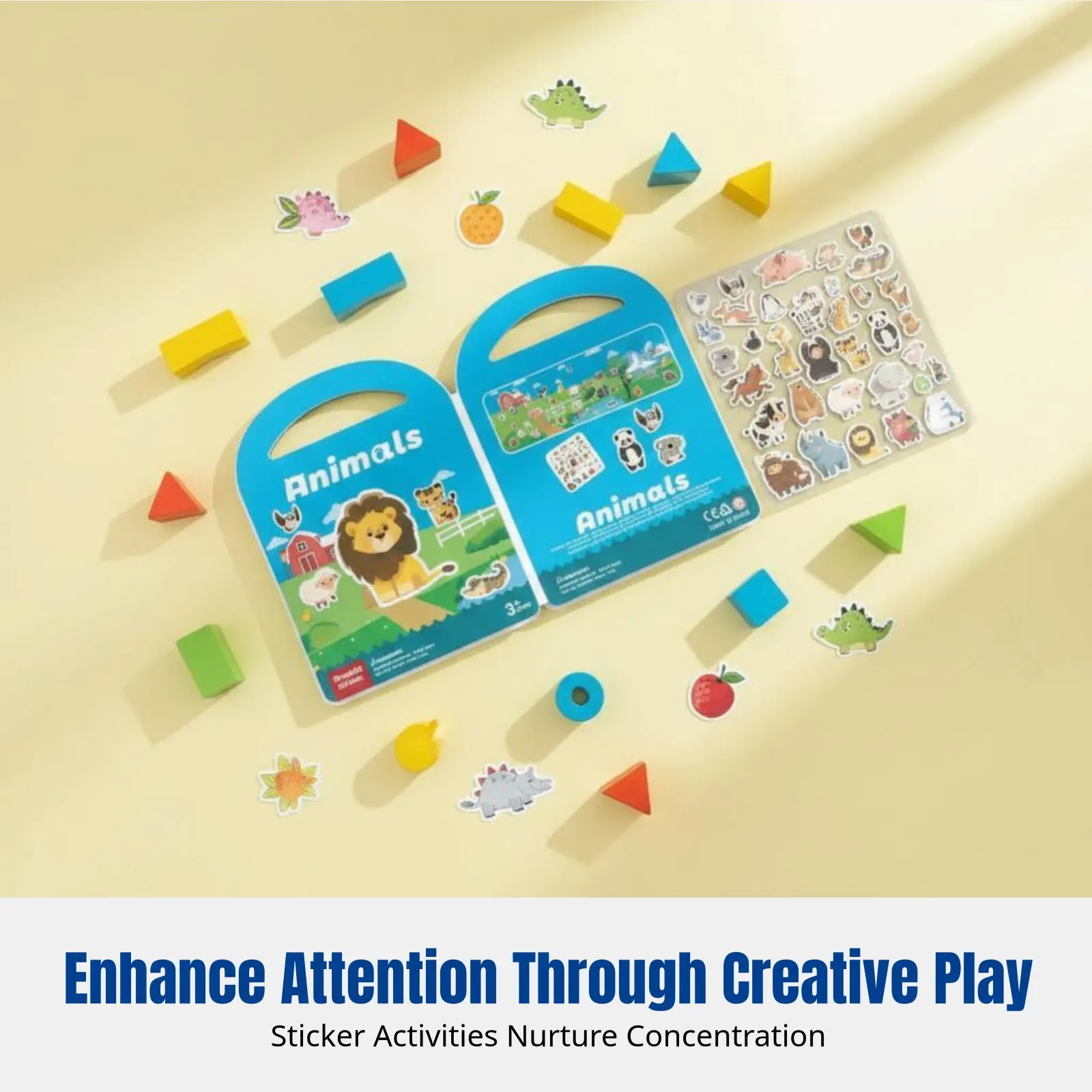 

Многоразовая книга с наклейками для детей, развивающая игра для раннего обучения, темы: ферма, сад, животные, динозавры, морские сцены, развитие творчества и концентрации внимания