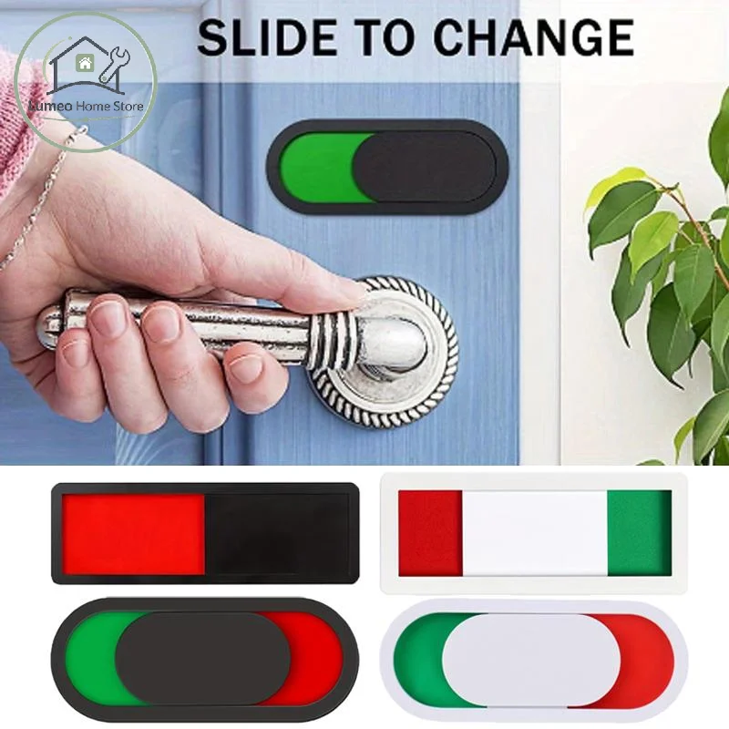 Acrylic Sliding Occupied Vacant Privacy Sign Self Adhesive Fade Proof for Office Restroom Library Public Toilet