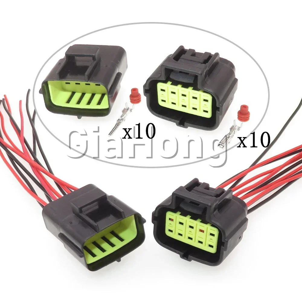1 Set 10 Ways AC Assembly Car Waterproof Wiring Adapter Auto Parts 174655-2 174656-7 174657-2 Automobile Electrical Connector