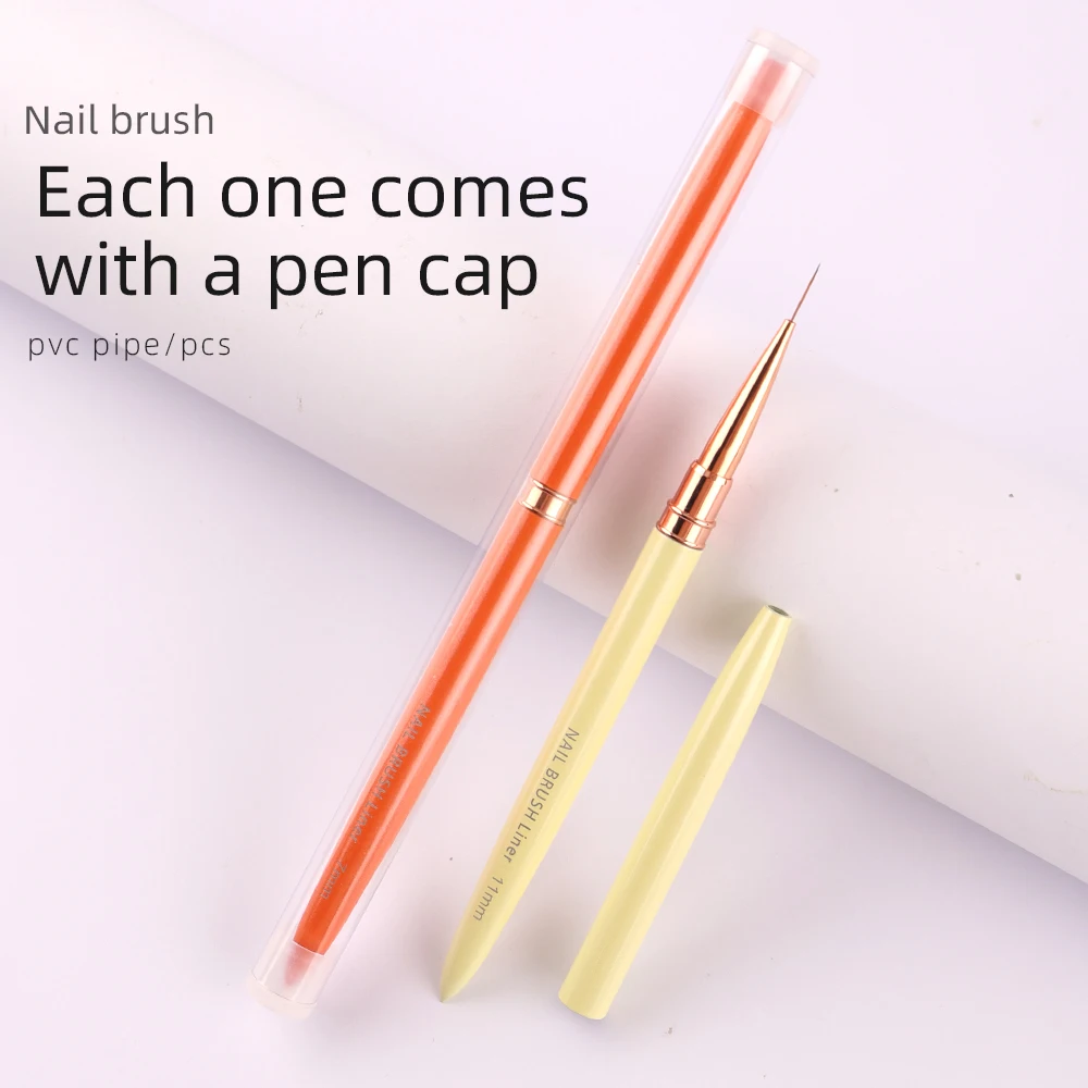 Professional Fine Liner Brush Set for Nail Art 1/6pcs Macaron 6-Color Detail Painting Gel Brushes Nail Art Tools