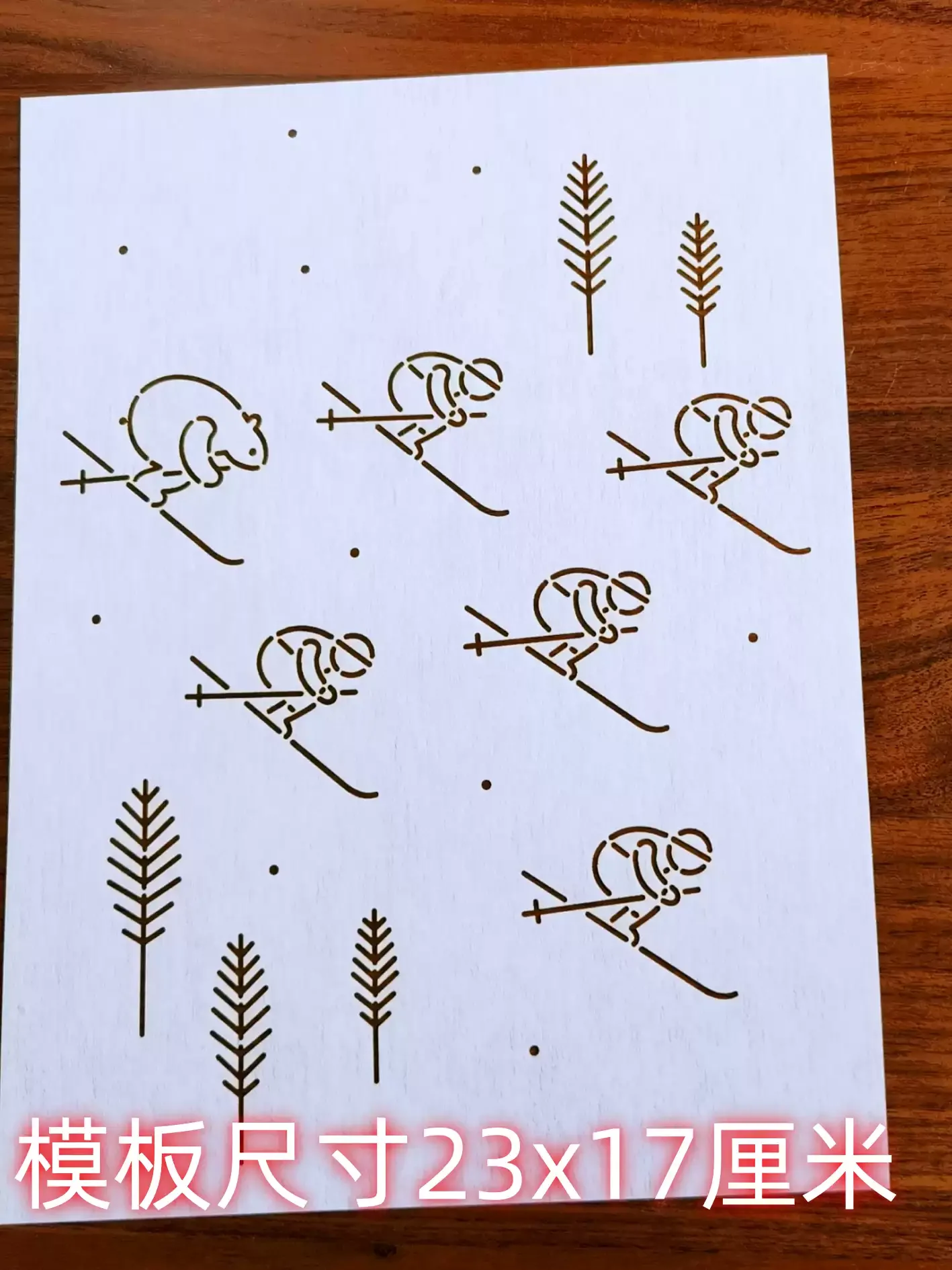 winter skier Quilting Templates Reusable PET traditonal Patterns for Embroidery Fabric drawing tool tracing Sashiko Stencils