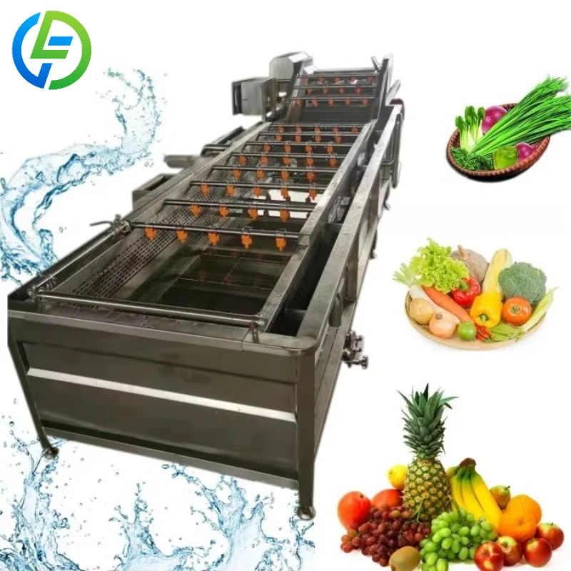 Customized Adjustable Speed Bubble Washing Machine Variable Frequency Conveyor Speed Suitable For Vegetable Fruit Cleaning