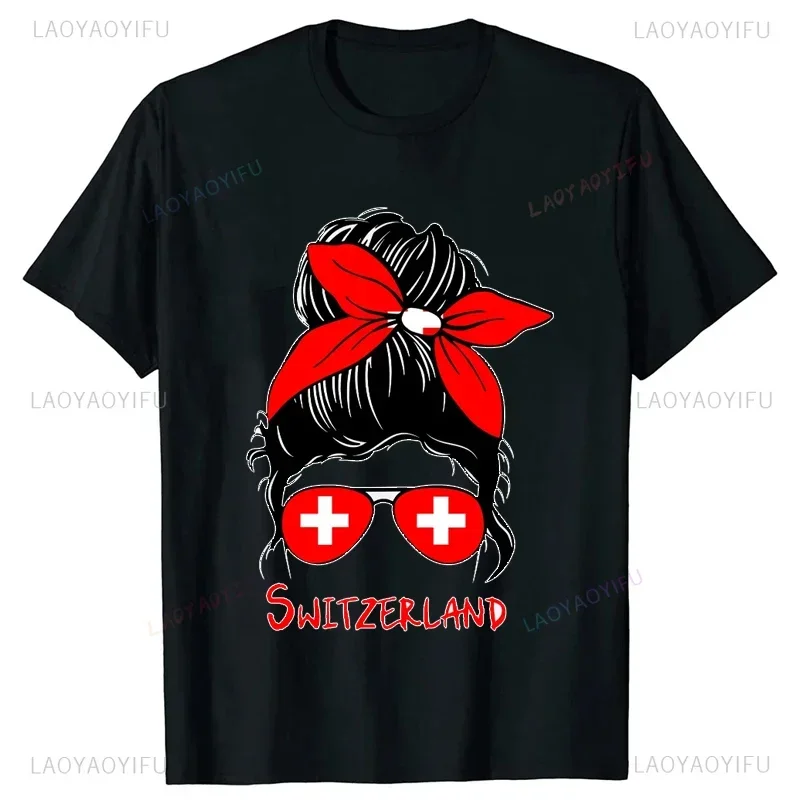 Super Swiss Proud Switzerland Flag T Shirts Man Short-Sleeve Fashion Hipster T Shirt Clothing Casual Summer Basic Loose Tee