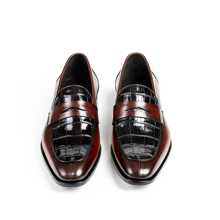CWV Men formal shoes Manual coloring brush leather shoes  Business casual shoes  Lazy shoes male leisure shoes