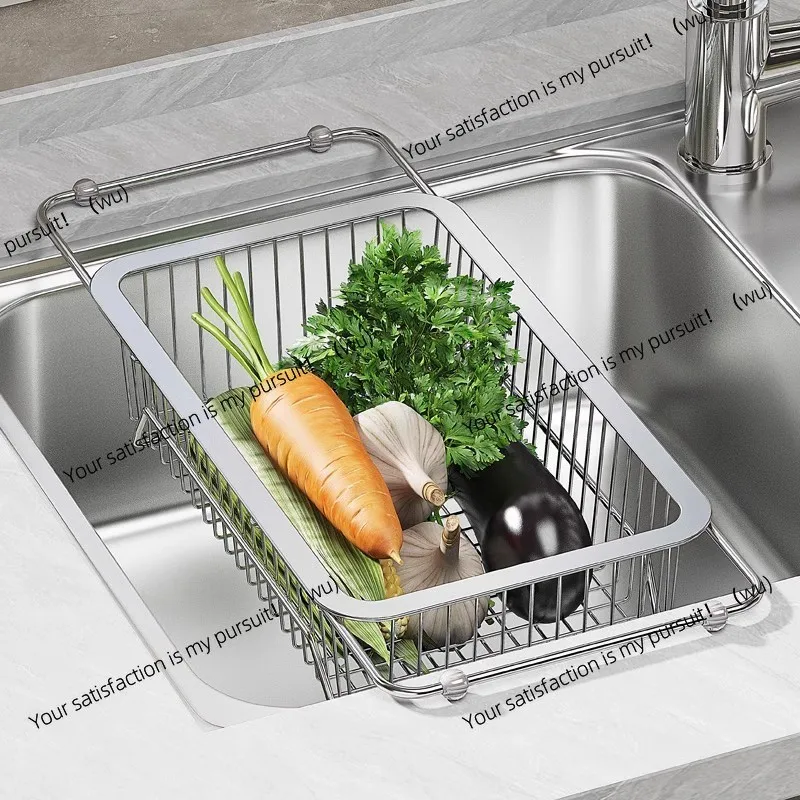 

Сливная корзина, посуда, кухонная полка для хранения, телескопическая сливная полка для раковины из нержавеющей стали 304, тарелка с фруктами K-1027