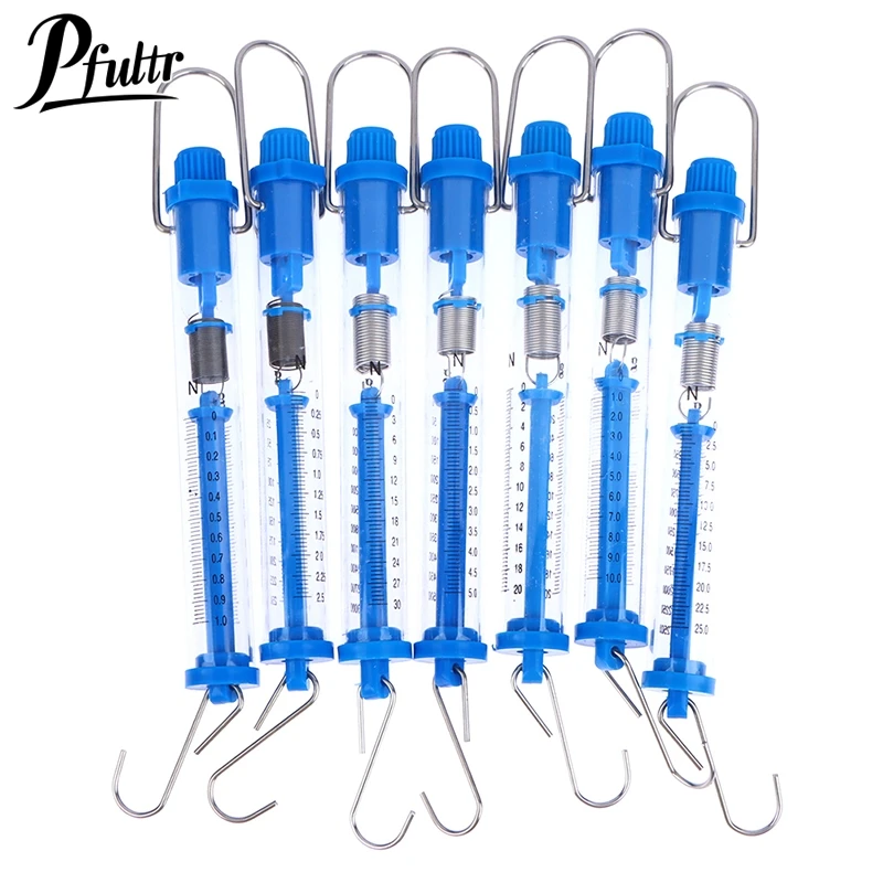 1Pcs Practical Newtons Spring Scale Tubular Dynamometer Plastic Transparent Body Easy Hanging For Classroom