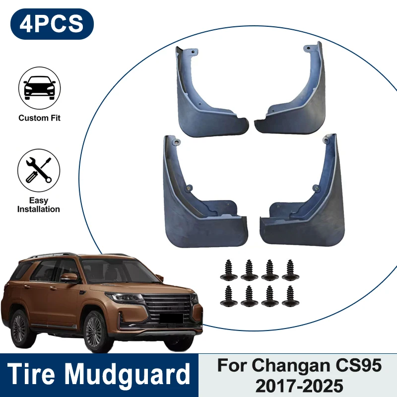 4Pcs Mud Flaps For Changan CS95 2017-2025 -Splash Guards Front&Rear Wheel Fender Mudguards Car Exterior Protection Accessories