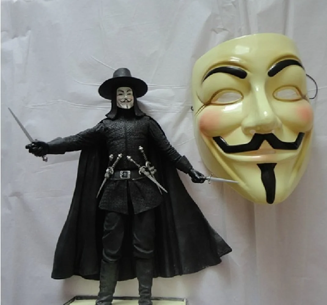 1pcs Halloween Masks V for Vendetta Mask Anonymous Guy Fawkes Fancy Dress Adult Costume Accessory Masquerade Cosplay Masks