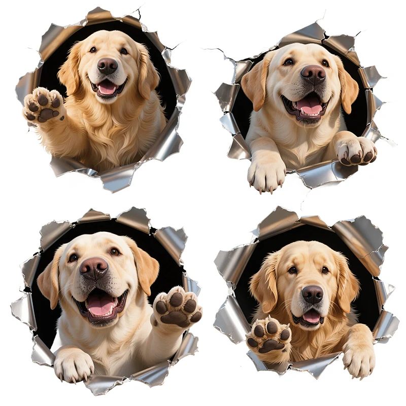 Pegatinas de pared con diseño de Golden Retriever CAA20 de Three Ratels, pegatinas de pared con diseño de Golden Retriever para decoración del hogar, pegatinas personalizadas para coche