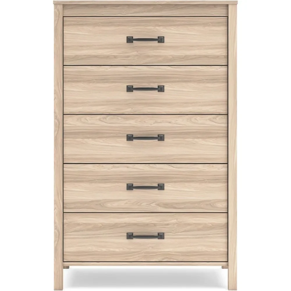 by Ashley Battelle Chest of Drawers, 32" W x 21" D x 50" H, Light Brown