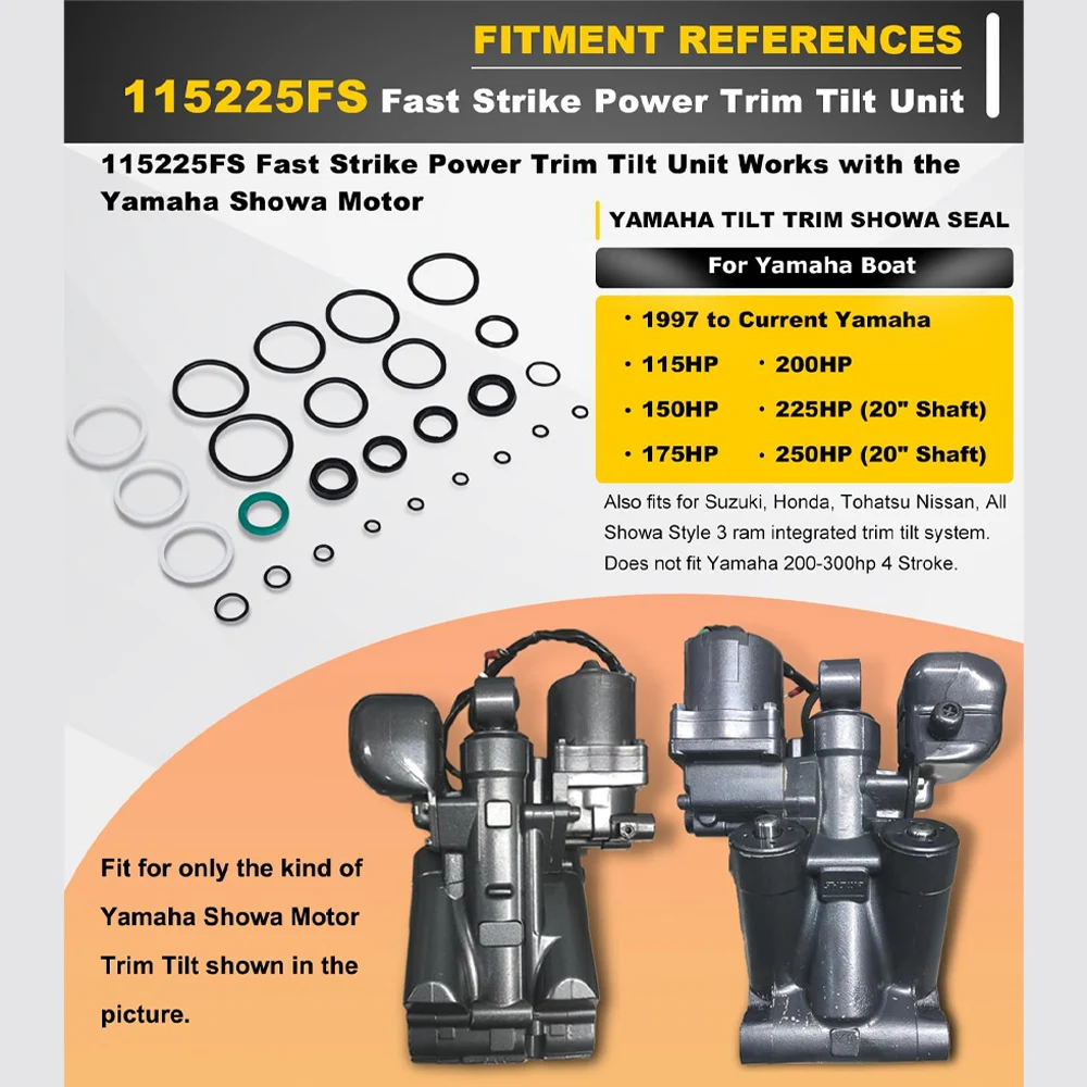 Tilt Trim Seal Kit 1997 & Up 115225FS Fast Strike Power for Yamaha Boat Power Units 115HP 150HP 175HP 200HP (Some 225HP 250HP)