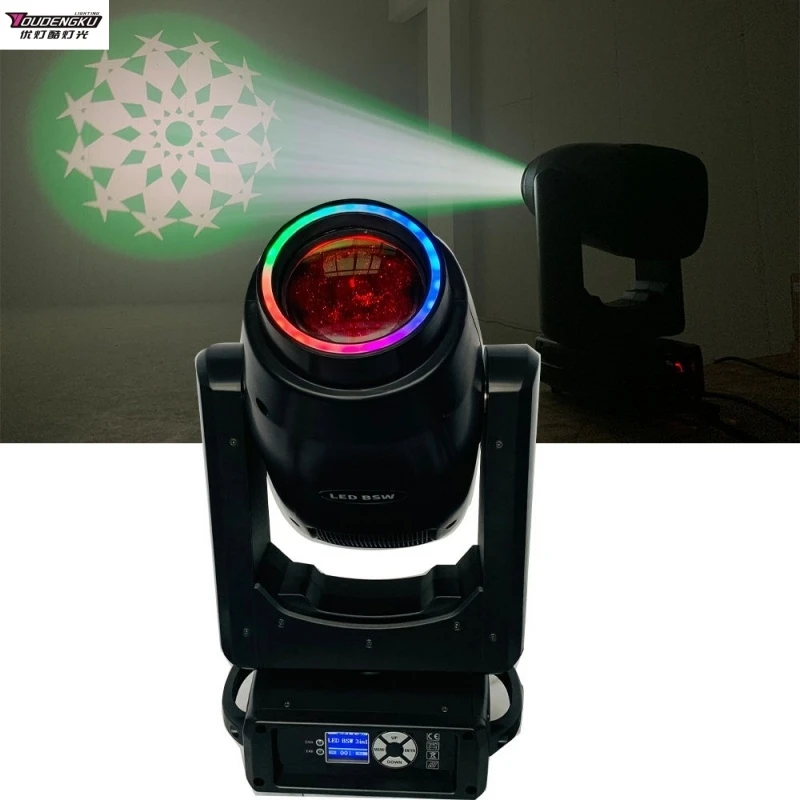 

2 штуки профессиональных световых приборов Beam Gobo Moving Head мощностью 300 Вт с кольцевым стробоскопом и зумом, 300-ваттные светодиодные светильники для дискотек, клубов и сцены