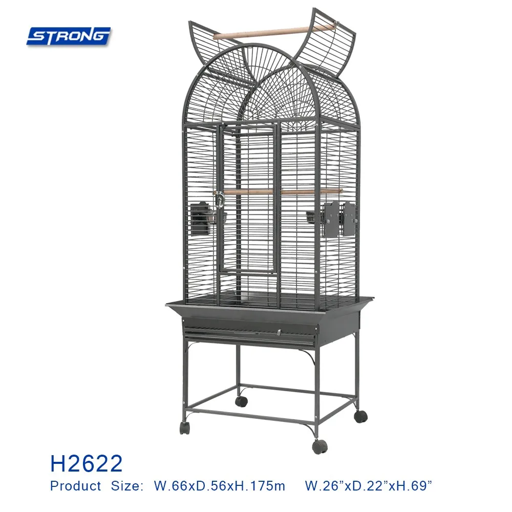 Durable Strong Metal Pet Cage Bird Cage With Wheels For Sell H2622