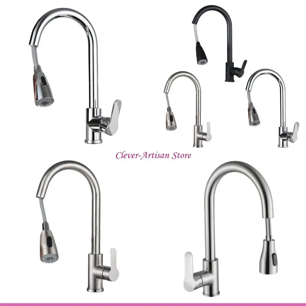 

E06B Water Saving Kitchen Faucet with Extendable Spout Simple to Use for Versatilities
