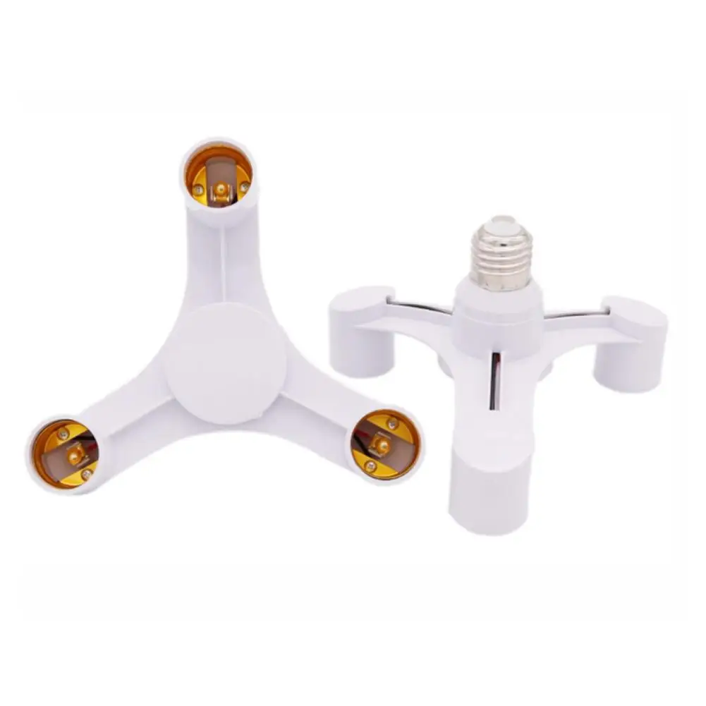 E27 to E27 Extended LED Bulb Socket 3 In 1 Bulbs Splitter Adapter Lamp Holder Plug-and-play Enhancing Lighting Lamp Bulbs Socket