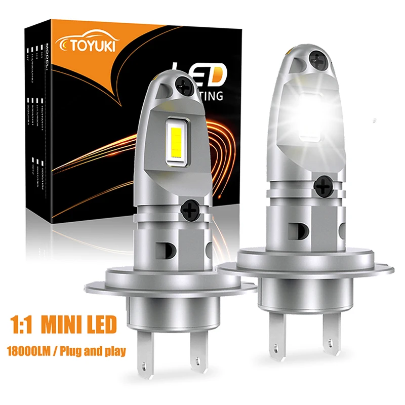 

TOYUKI H7 Led Lamps Mini 1:1 Fanless for Led Headlight Bulbs 8 Pcs CSP 7035 Led Fog Lights 12000lm 6000K / 4300K,12V / 24V,2Pcs