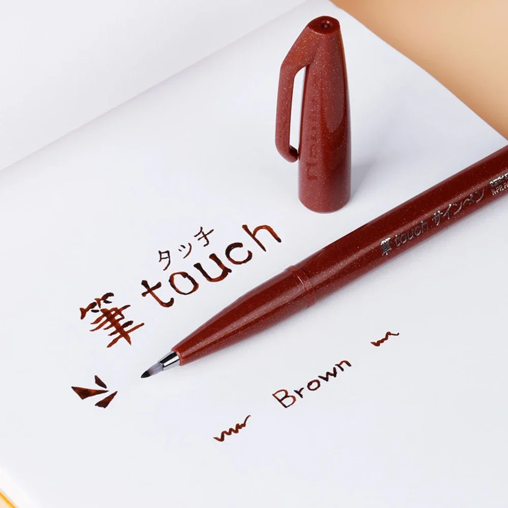 1pcs Japan Pentel TOUCH Color Soft Head Brush Hand Account Greeting Card Writing Practice Signature 24 Color Full Art Supplies