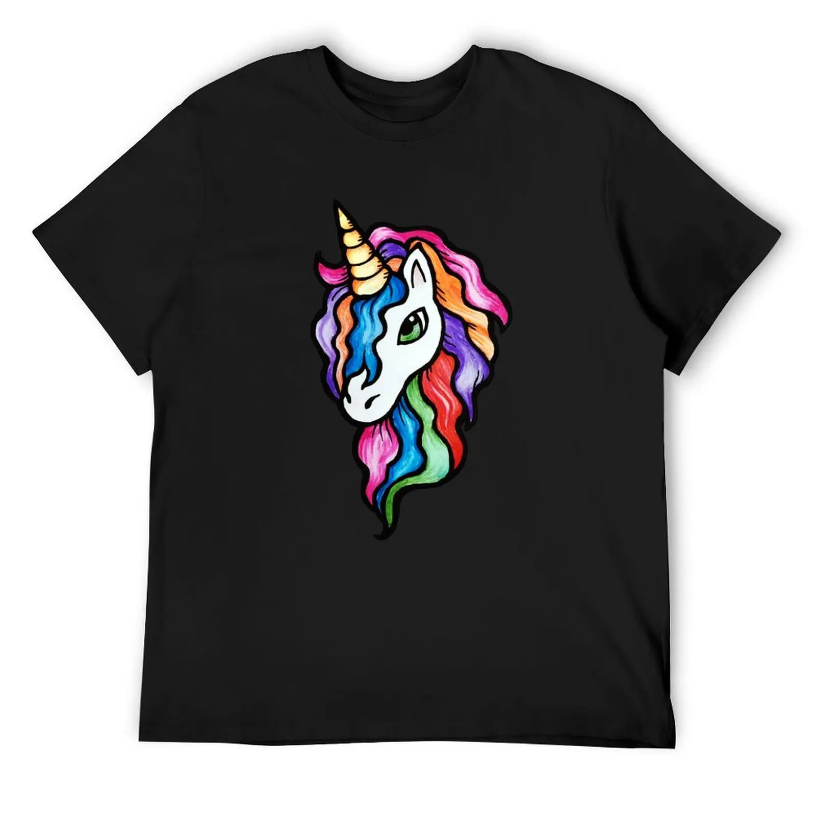 

Rainbow Unicorn T-Shirt custom t-shirts oversizeds luxury clothing labubu mens cotton t shirts