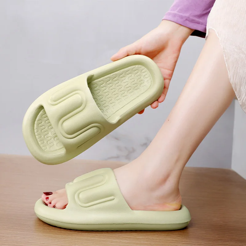 Women Slippers Thick Flat Bottom Fashion Bathroom Slides Non Slip Trend Versatile Shoes Female Flip Flops Couple Home Shoes