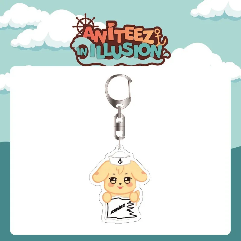 KPOP Popular Men's Team Keychain for Women Men Cartoon Kawaii Fashion Acrylic Key Ring Holder Gifts Car Bag Charm Accessories