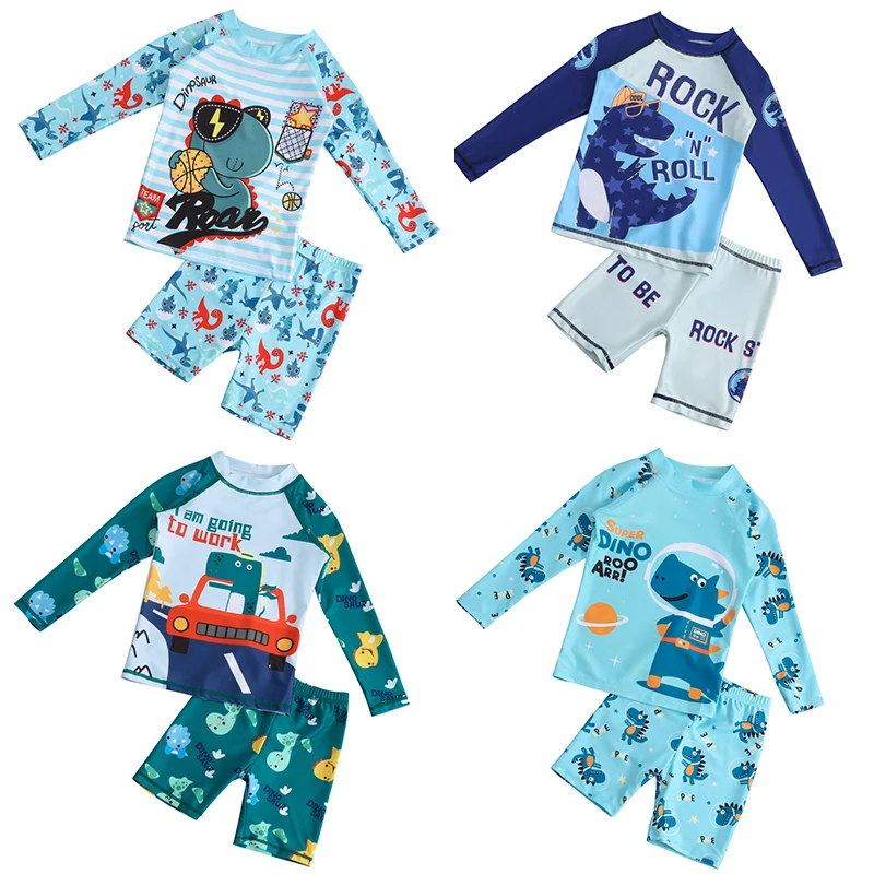 الأولاد مايوهات للمراهقين الصيف الاطفال ملابس السباحة الأزرق الأخضر ديناصور طفل لباس سباحة 2 إلى 3 4 5 6 7 8 9 10 11 12 13 14 سنة