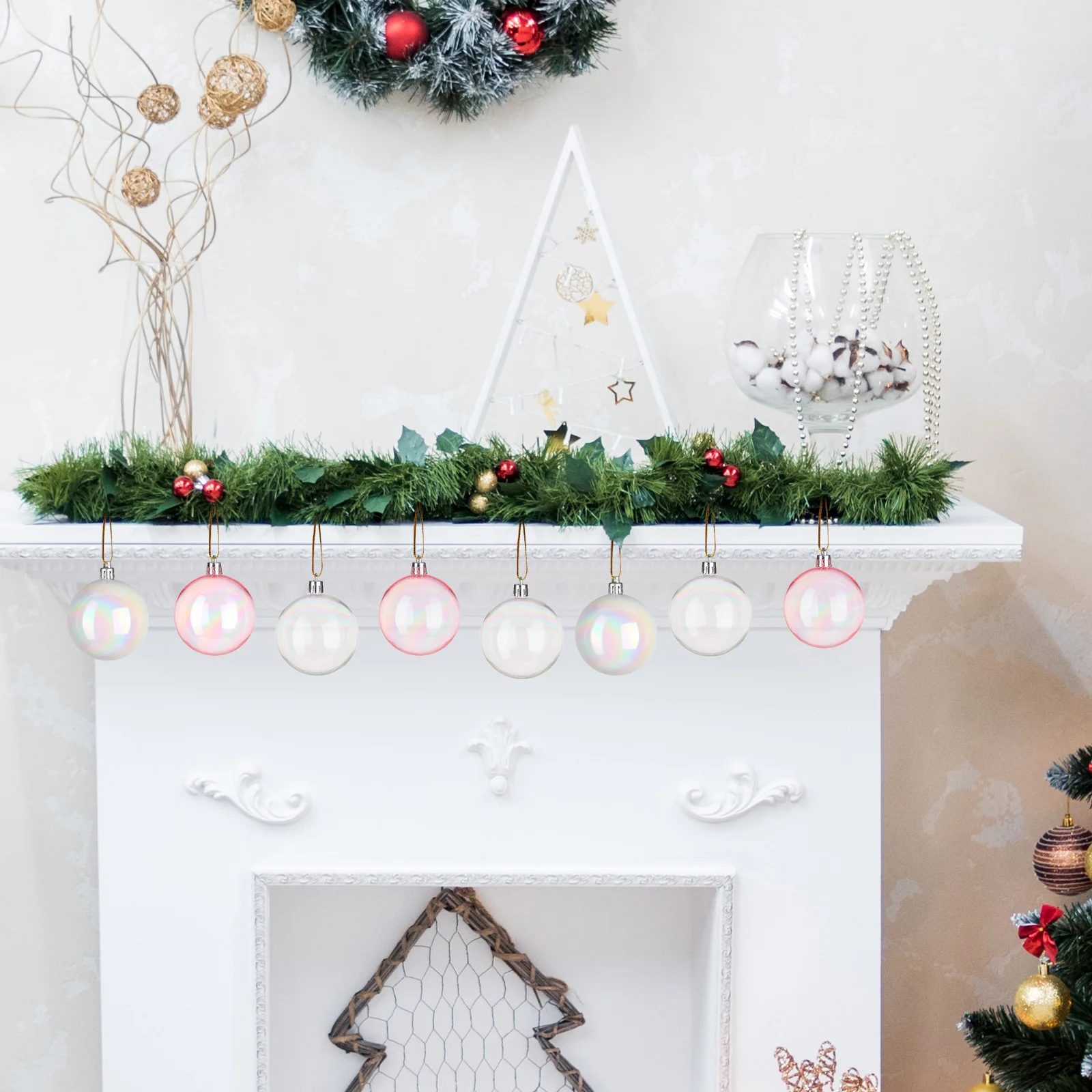 

12Pcs Lightweight Ball Pendants Decorative Hanging Ornaments for Christmas Festival Party Home Tree Decoration