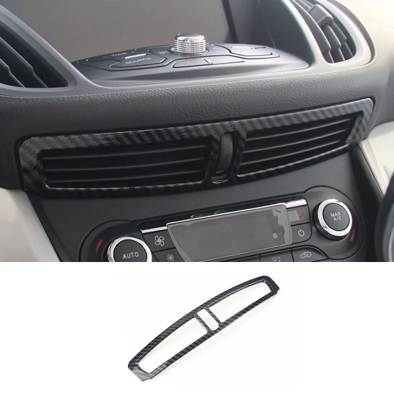 Carbon Fiber Car Dashboard Center Air Vent Frame Trims for Ford Kuga Escape 2013 2014 2015 2016 Accessories Auto Kit Modify