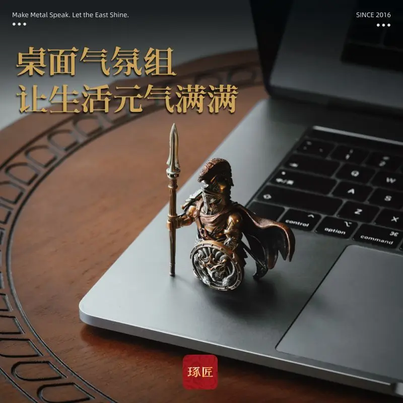 Wykwintna wersja w pudełku prezentowym: Grecka mitologia, Spartanin, dowódca, klocki konstrukcyjne MOC, magnetyczne, odłączane, metalowe figurki, zabawki z klocków.