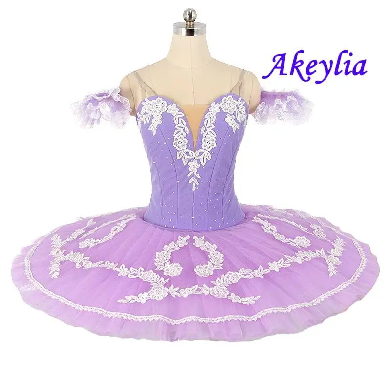 

Adult Ballet Skirt Lavender Flower Performance Classical Ballet Tutu Purple Platter tutu Pancake Le Reveil de Flore Women JN8984