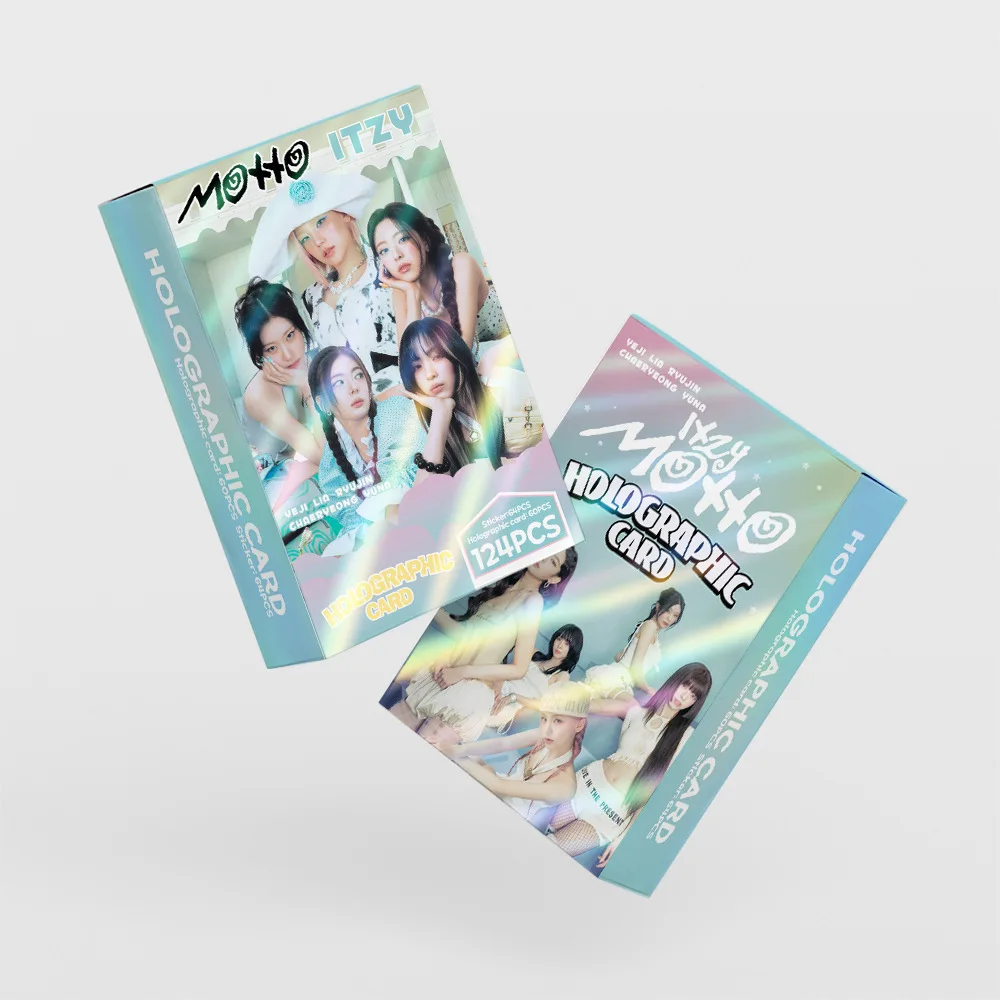 124 Laser Mini Cards Girl Group New Album MOTTO Flash Cards Celebrity Photo Stickers LOMO Card Gift image 6