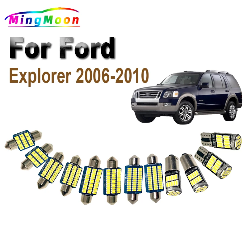 13Pcs Canbus For Ford Explorer 2006 2007 2008 2009 2010 Led Bulbs LED Interior Reading Map Dome Trunk Light Kit