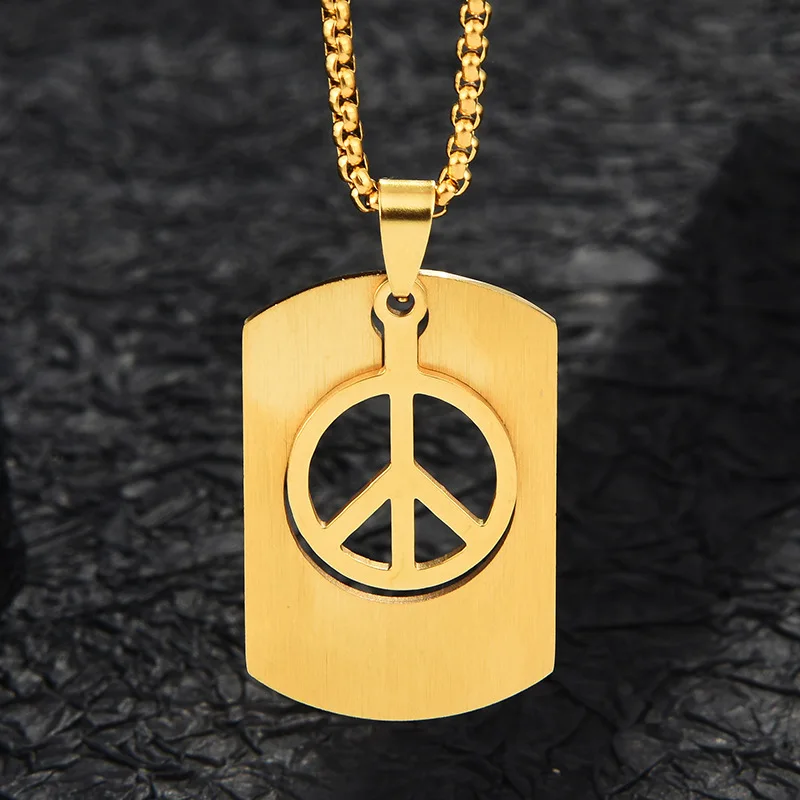 Individuelle Hip-Hop-Mode-Studentenanhänger für Männer und Frauen, Retro- und einfache Halsketten mit Kriegs- und Friedenssymbolen
