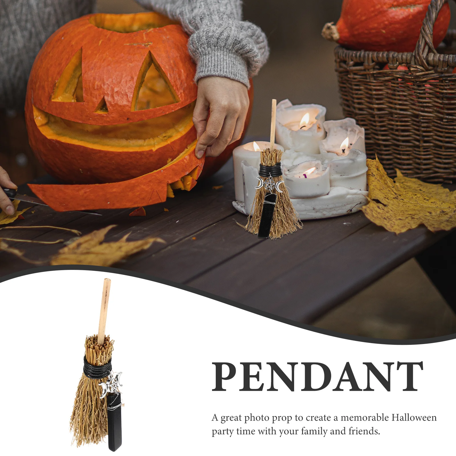 

Broom Pendant Classic Retro Style Sacred Atmosphere DIY Craft Photo Prop Party Decor Gift Friends Family