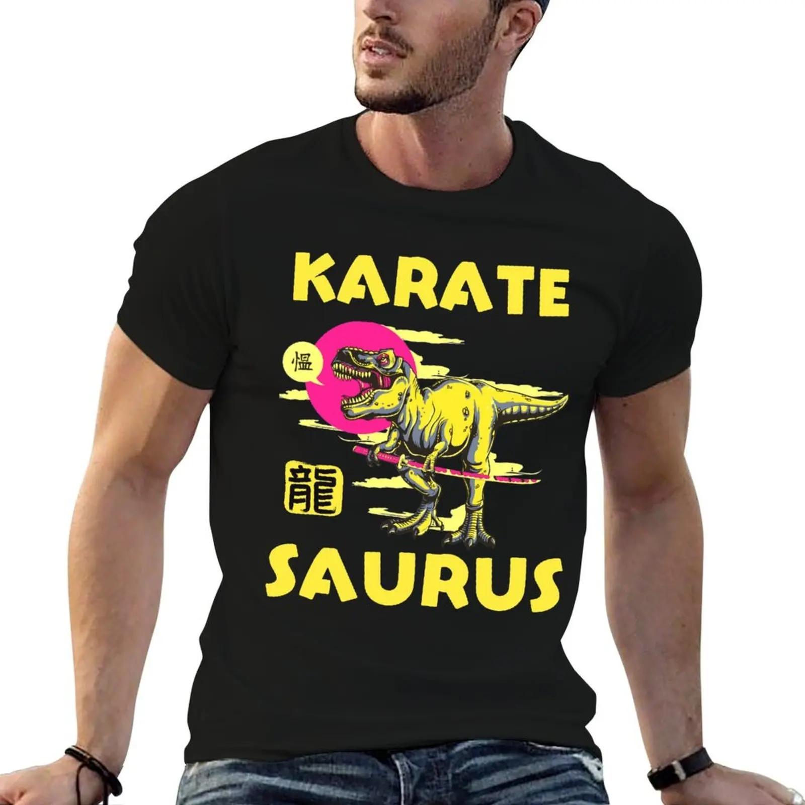 

Funny Karatesaurus Karate Saurus Dinosaur T-Shirt man t shirt cotton cotton t shirts man 100% t shirts designer T-Shirt