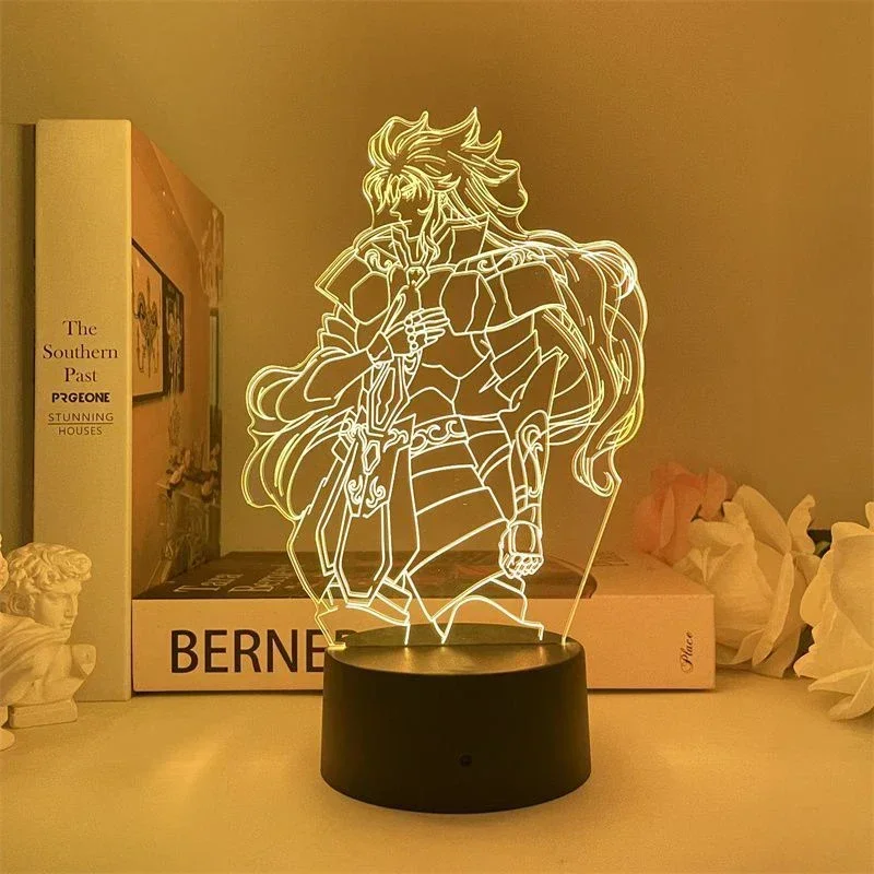 Hot Saint Seiya 3D LED lampe de nuit AnimeLamp chevaliers figurine Manga cadeau du zodiaque veilleuse enfant garçon chambre décor