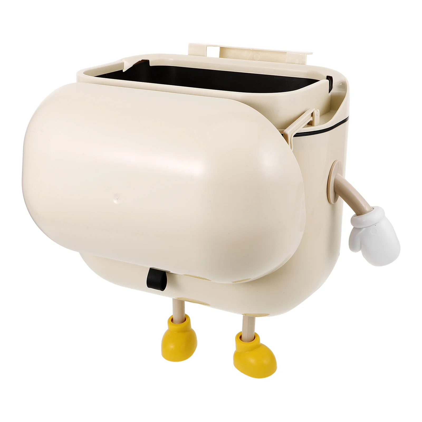 

Lidded Hanging Garbage Can for Kitchen Cabinet Door Mount Trash Bin Compost Bucket Countertop Waste Holder Compact Design