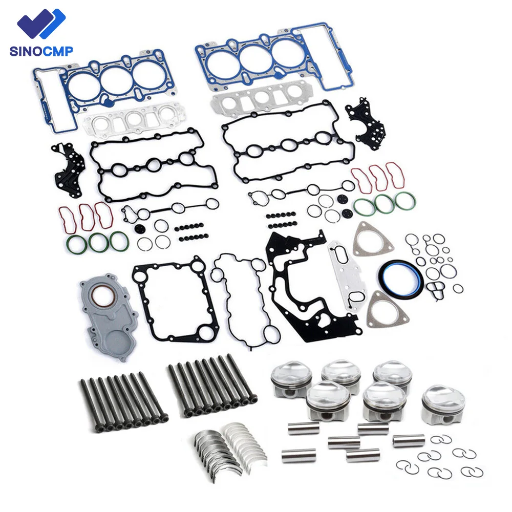 3.0 TFSI Engine Pistons Gaskets Overhaul Rebuild Kit For Audi A4 A5 A6 A7 A8 S4 S5 SQ5 Q5 Q7 06E105561AC 06E105591AC 06E105561AB