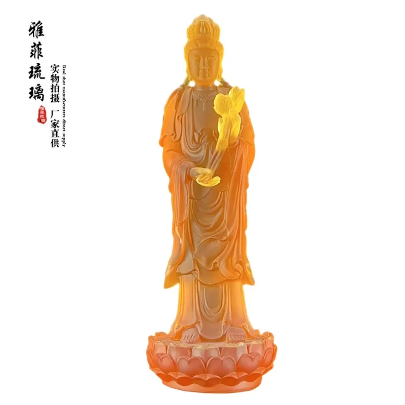 Antique Style Glazed Ceramic Western Three Sages Statue Guanyin Amitabha Buddha Figure for Home Temple Decoration Religious
