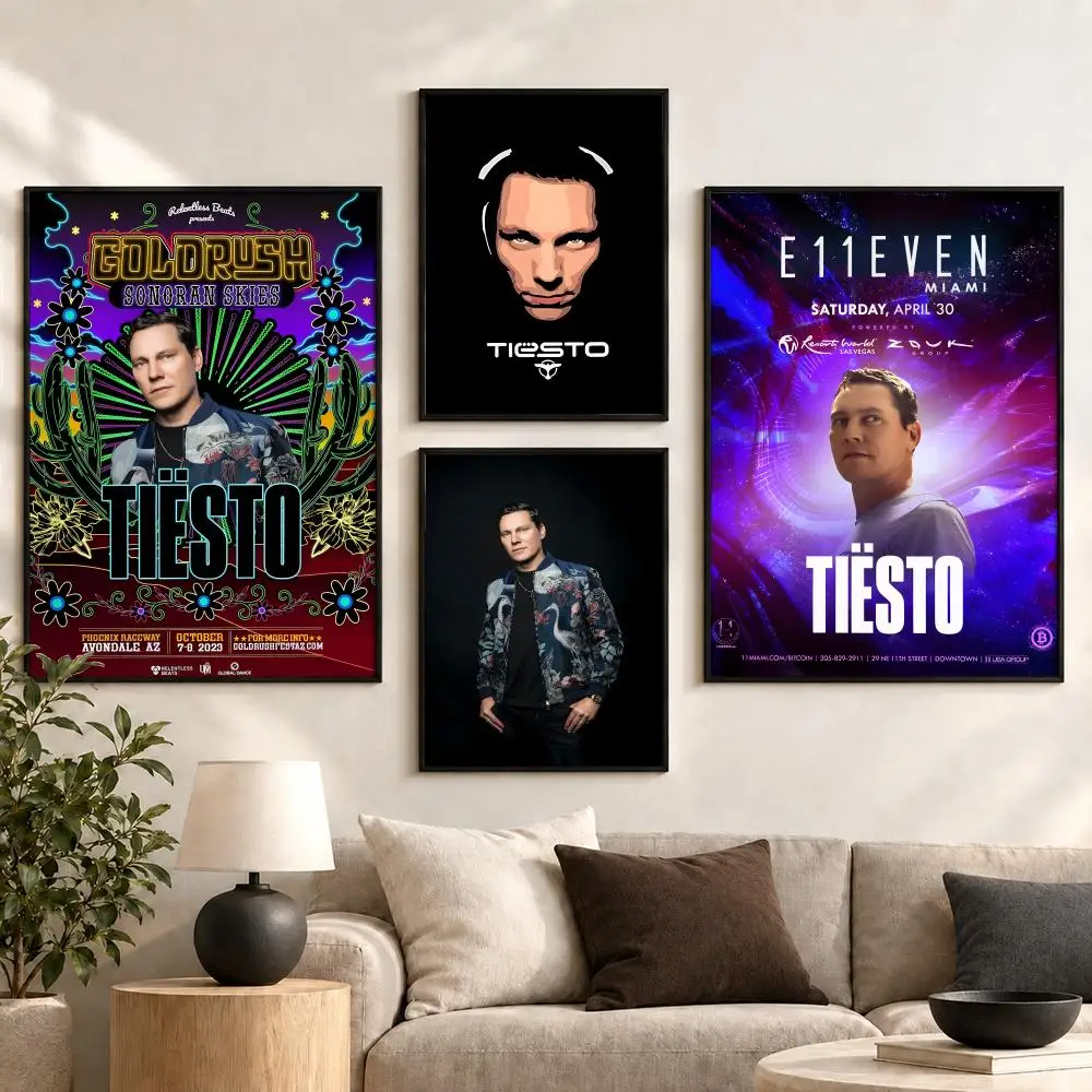 Tiesto EDM DJ Dance Music Festival Night Stage Visuals Poster Aesthetic Art Print for Bedroom & Living Room Decor, Unframed