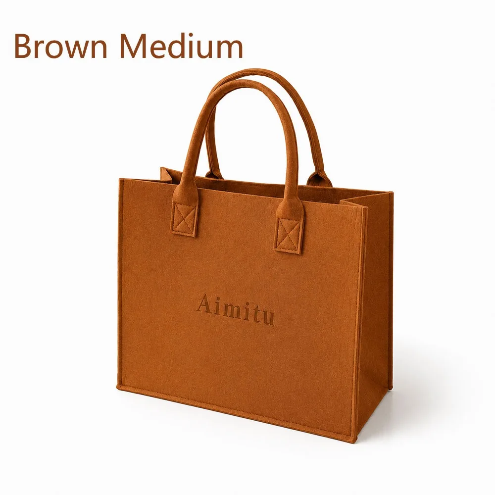 1Pcs Casual Large Capacity Felt Shoulder Bag Solid Color Travel Messenger Bag S/M/L Simple Crossbody Handbag Women