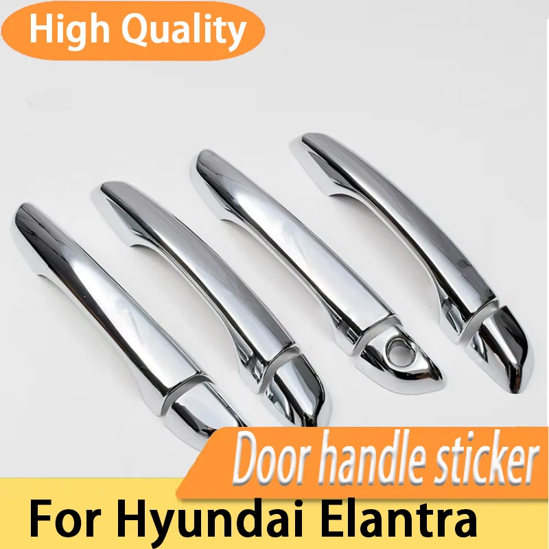 

For Hyundai Elantra 2017 2018 2019 2020 New Chrome Car Door Handle Cover Trim Sticker Car Styling Accessories Car Decal